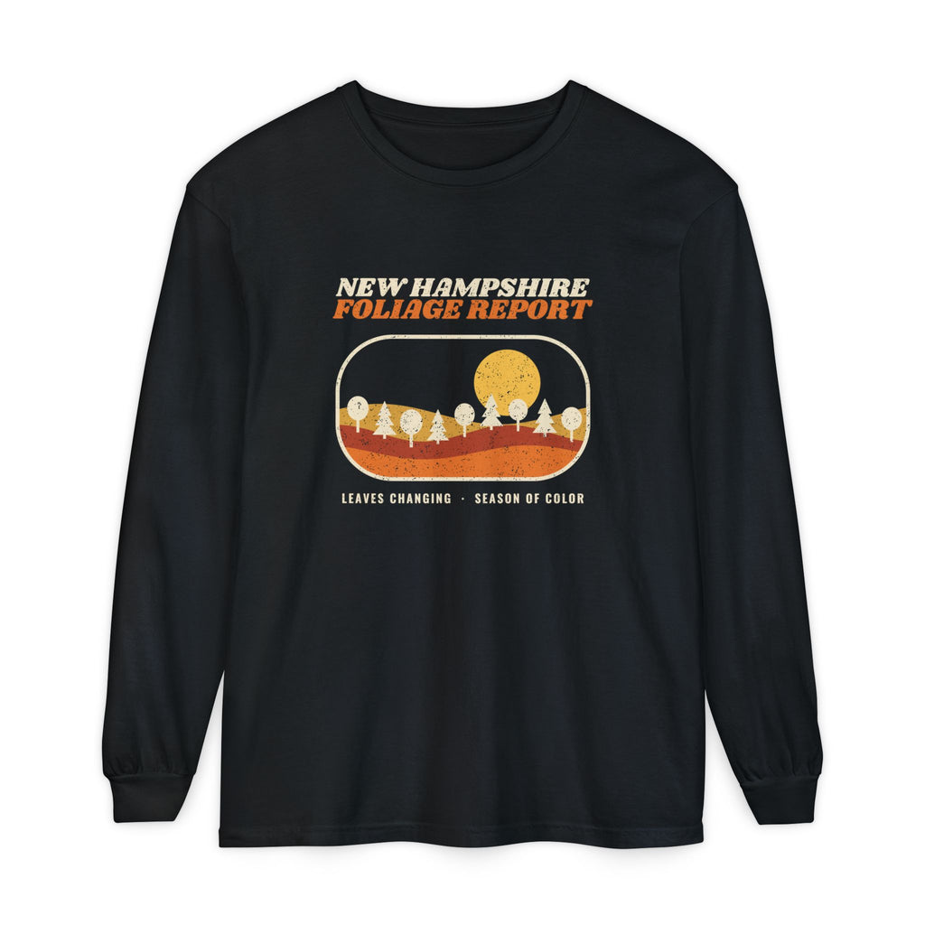 New Hampshire Foliage Report Retro Landscape Long Sleeve Tee