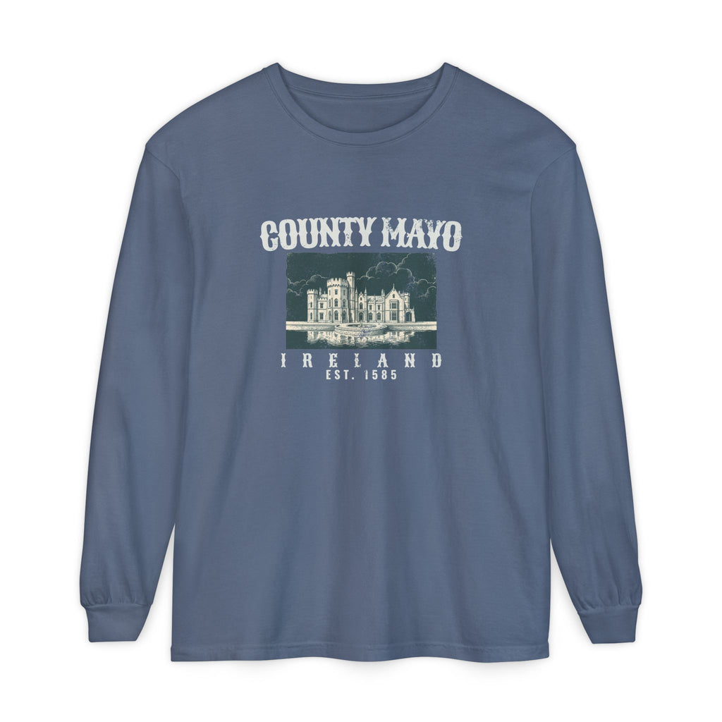 County Mayo Ireland Est 1585 Lakeside Castle Long Sleeve Tee