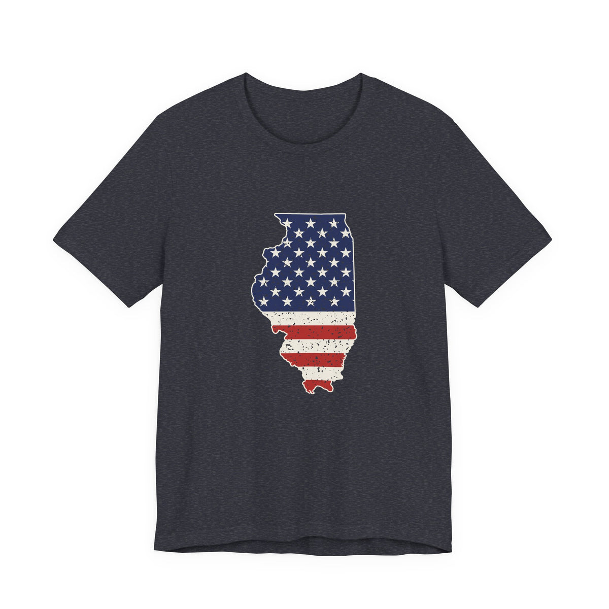 Illinois American Flag Map T-Shirt