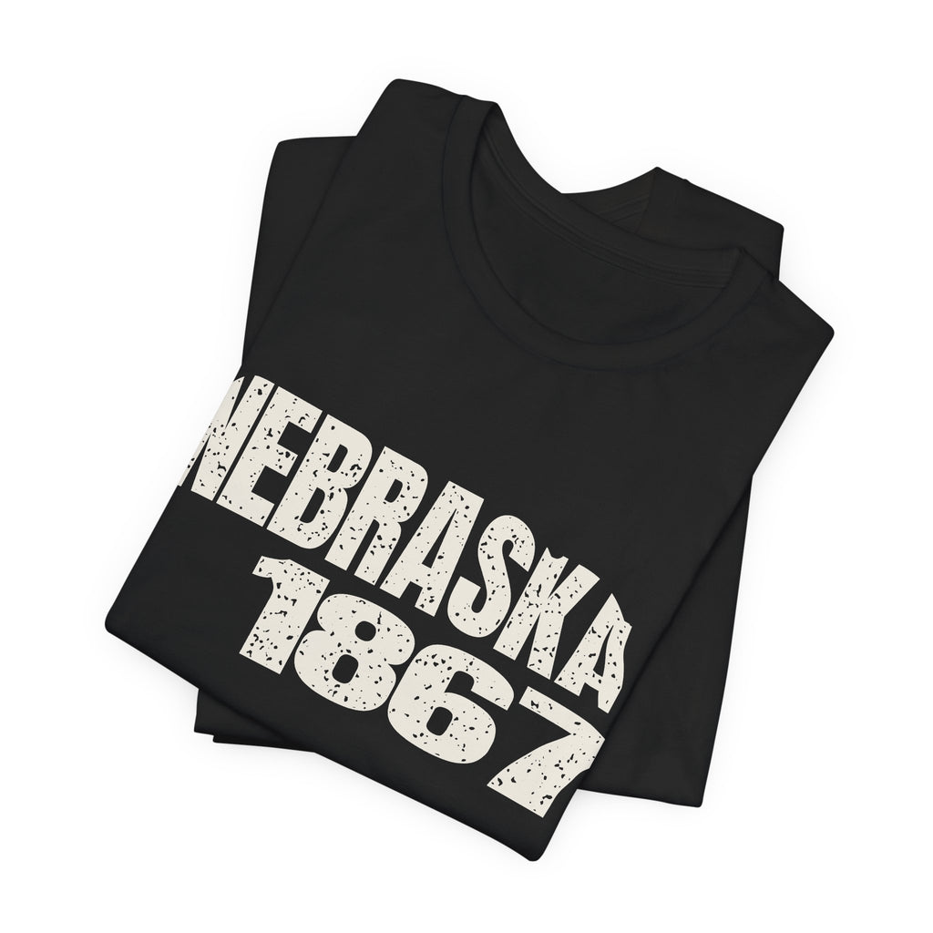 Nebraska Vintage Letters Map T-Shirt