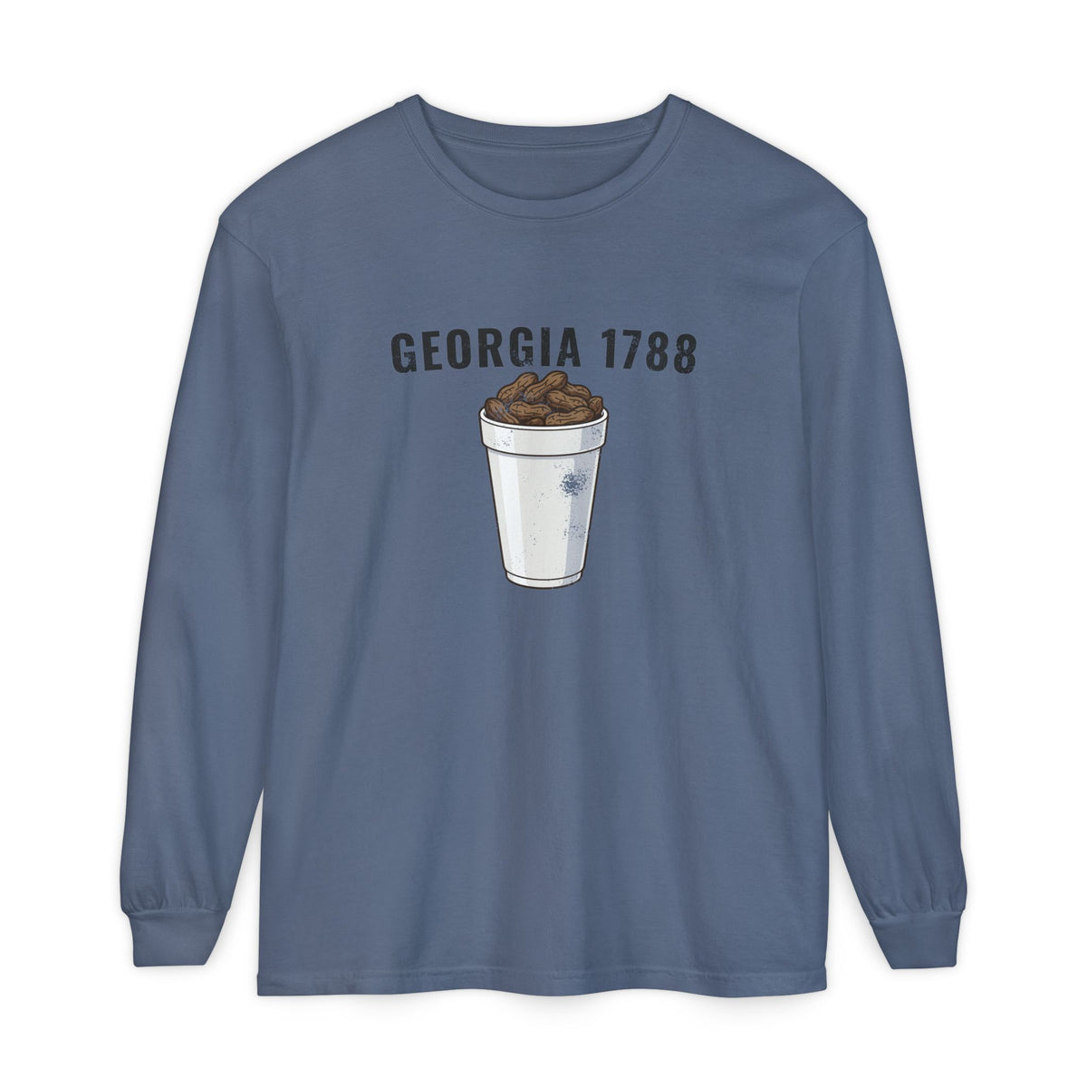 Georgia Boiled Peanuts Retro Food Illustration Long Sleeve Tee