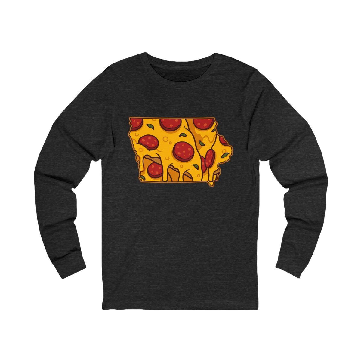 Iowa Pizza Map Long Sleeve Tee
