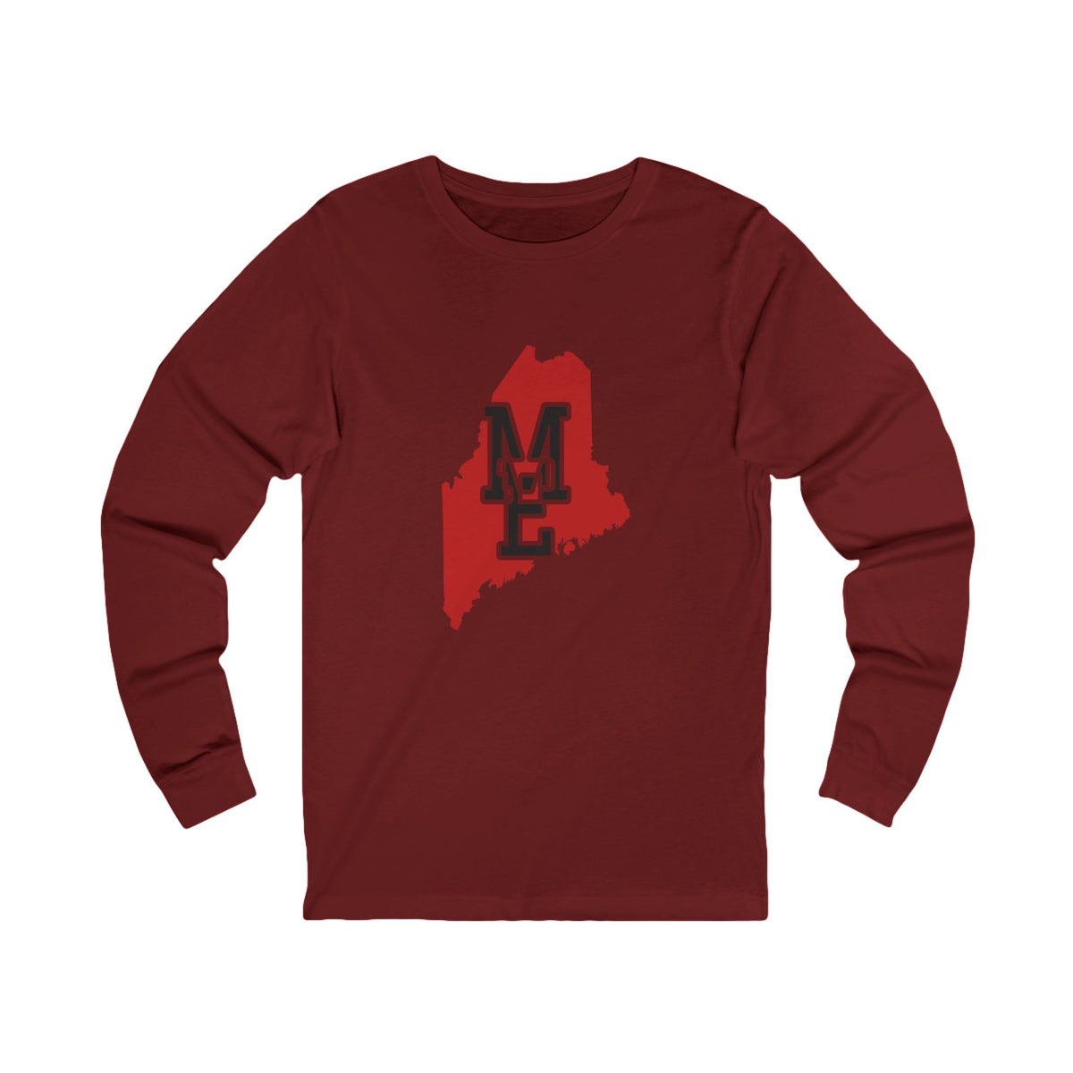 Maine Varsity Monogram Map Long Sleeve Tee