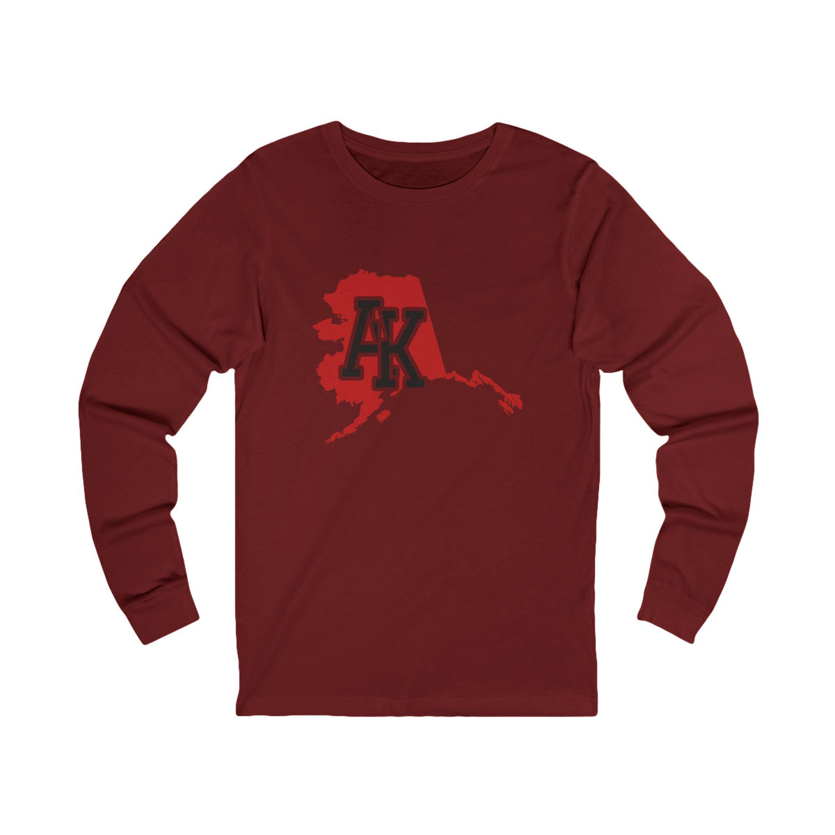 Alaska Varsity Monogram Map Long Sleeve Tee