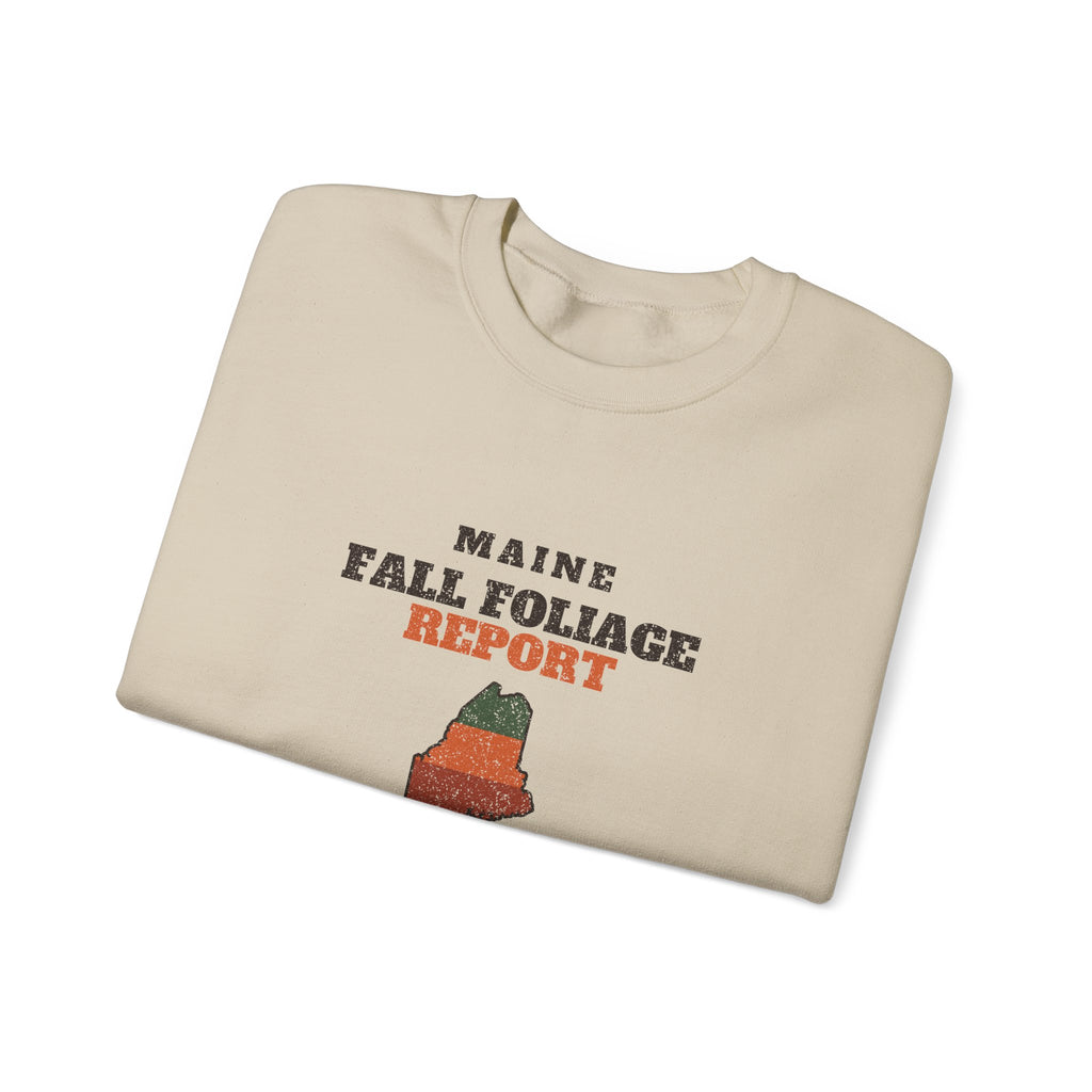 Maine Fall Foliage Report Map Crewneck Sweatshirt