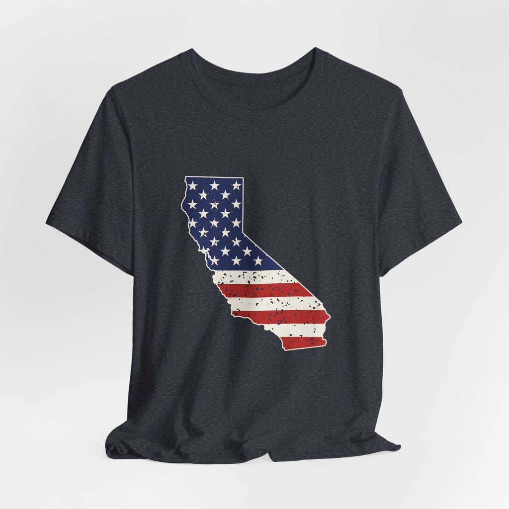 California American Flag Map T-Shirt