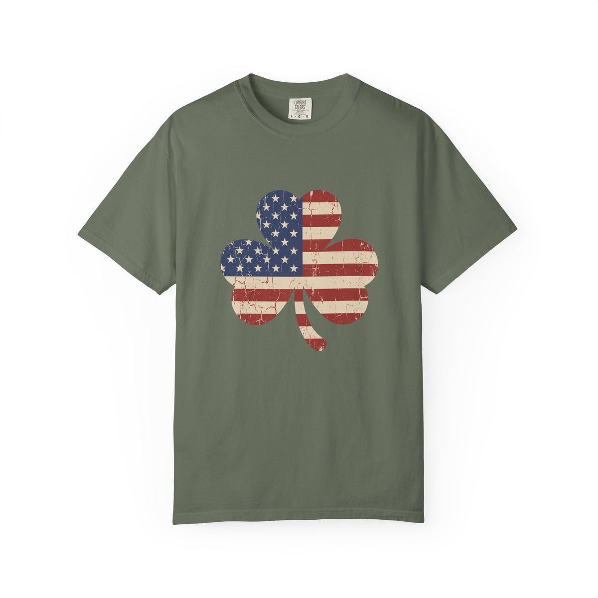 Irish American Flag Shamrock Distressed Vintage T-Shirt