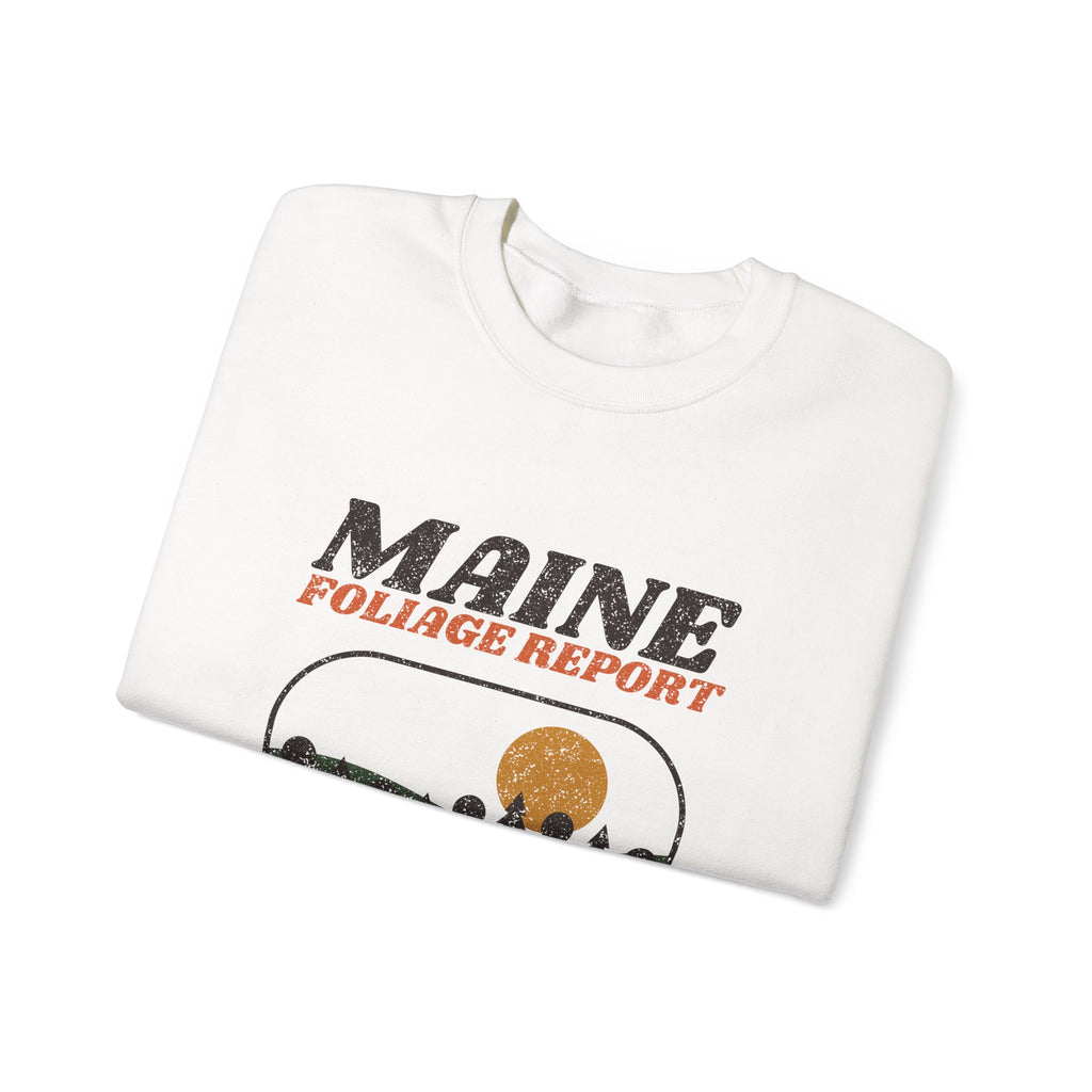 Maine Foliage Report Retro Landscape Crewneck Sweatshirt