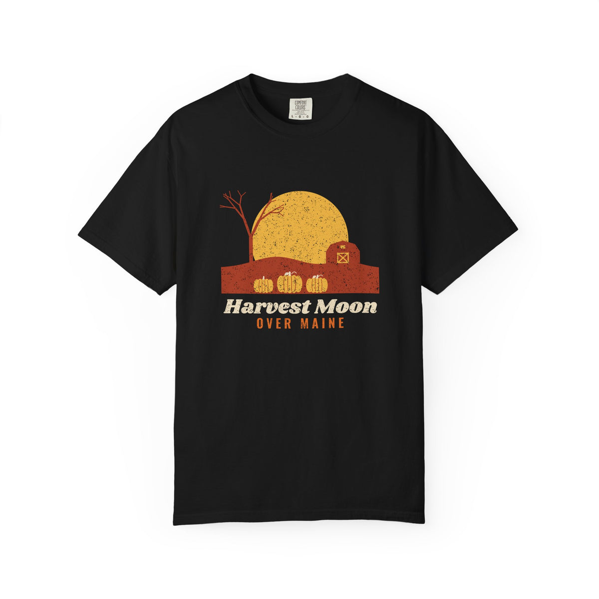 Harvest Moon Over Maine Barn T-Shirt