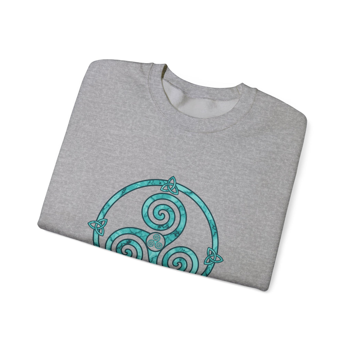 Celtic Triskele Spiral Trinity Knot Turquoise Crewneck Sweatshirt