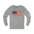 South Dakota American Flag Map Long Sleeve Tee