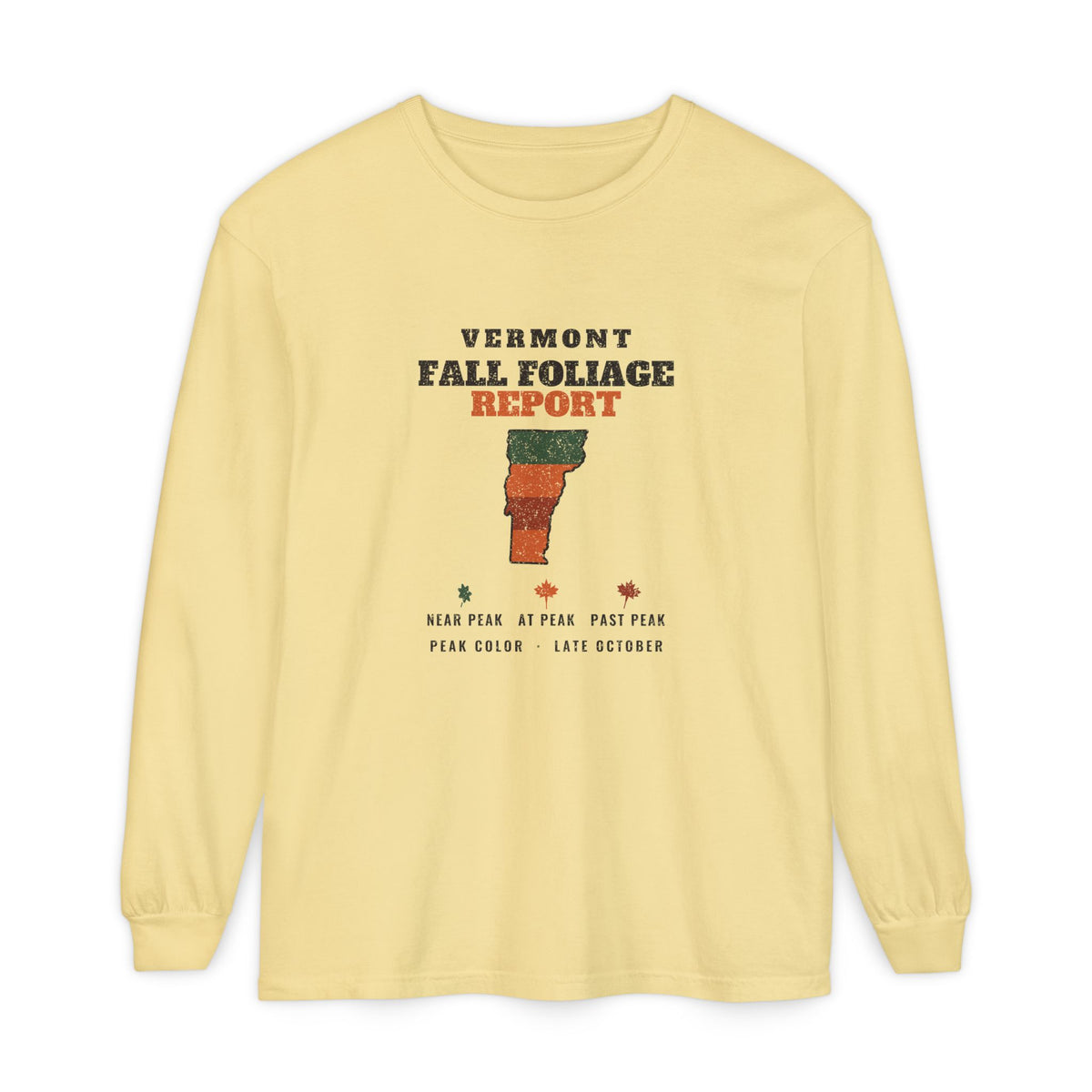 Vermont Fall Foliage Report Map Long Sleeve Tee