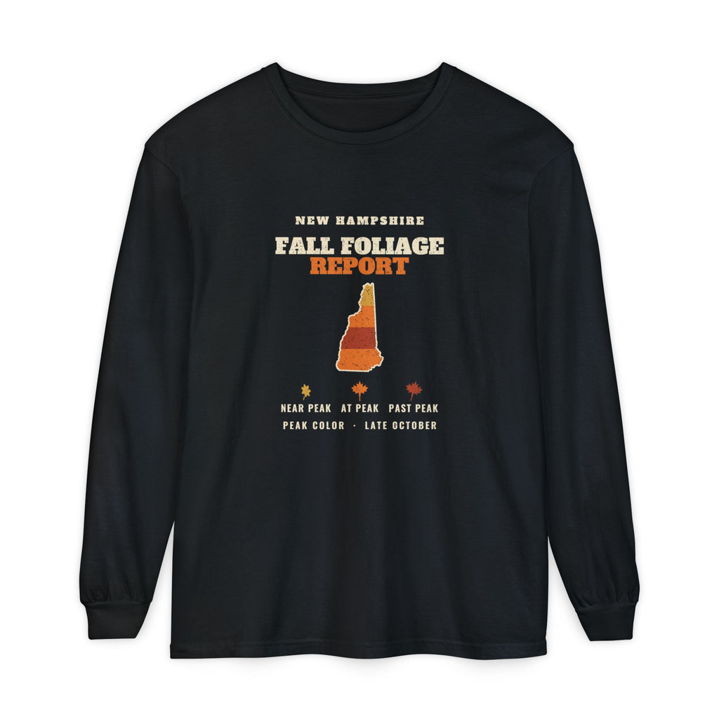New Hampshire Fall Foliage Report Map Long Sleeve Tee