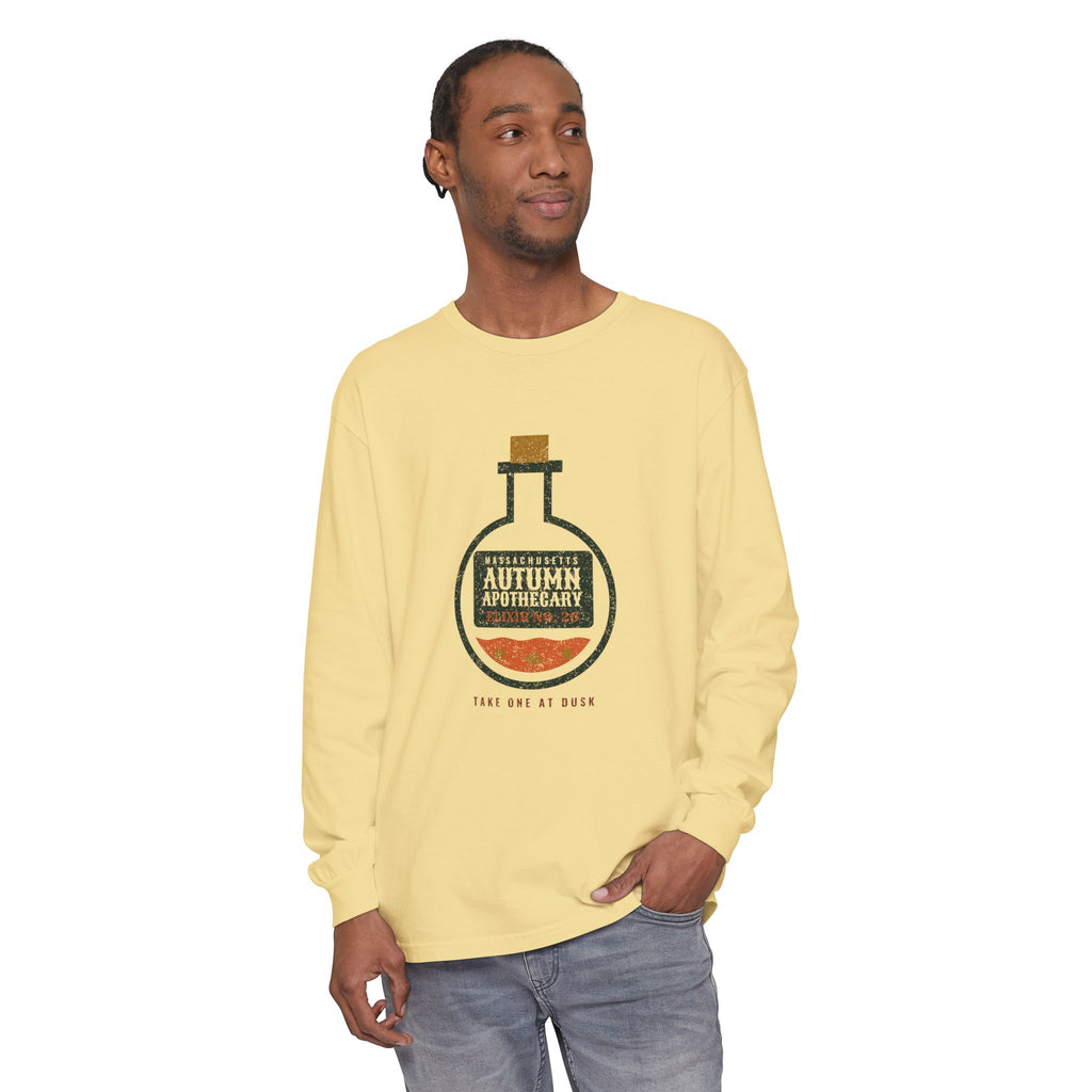 Massachusetts Autumn Apothecary Flask Long Sleeve Tee