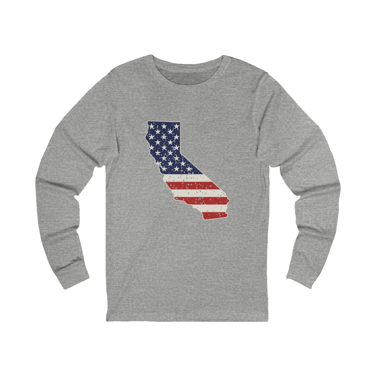 California American Flag Map Long Sleeve Tee
