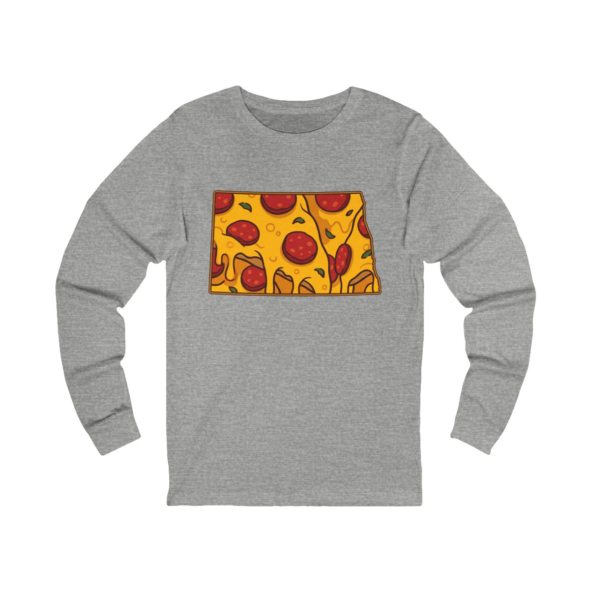 North Dakota Pizza Map Long Sleeve Tee