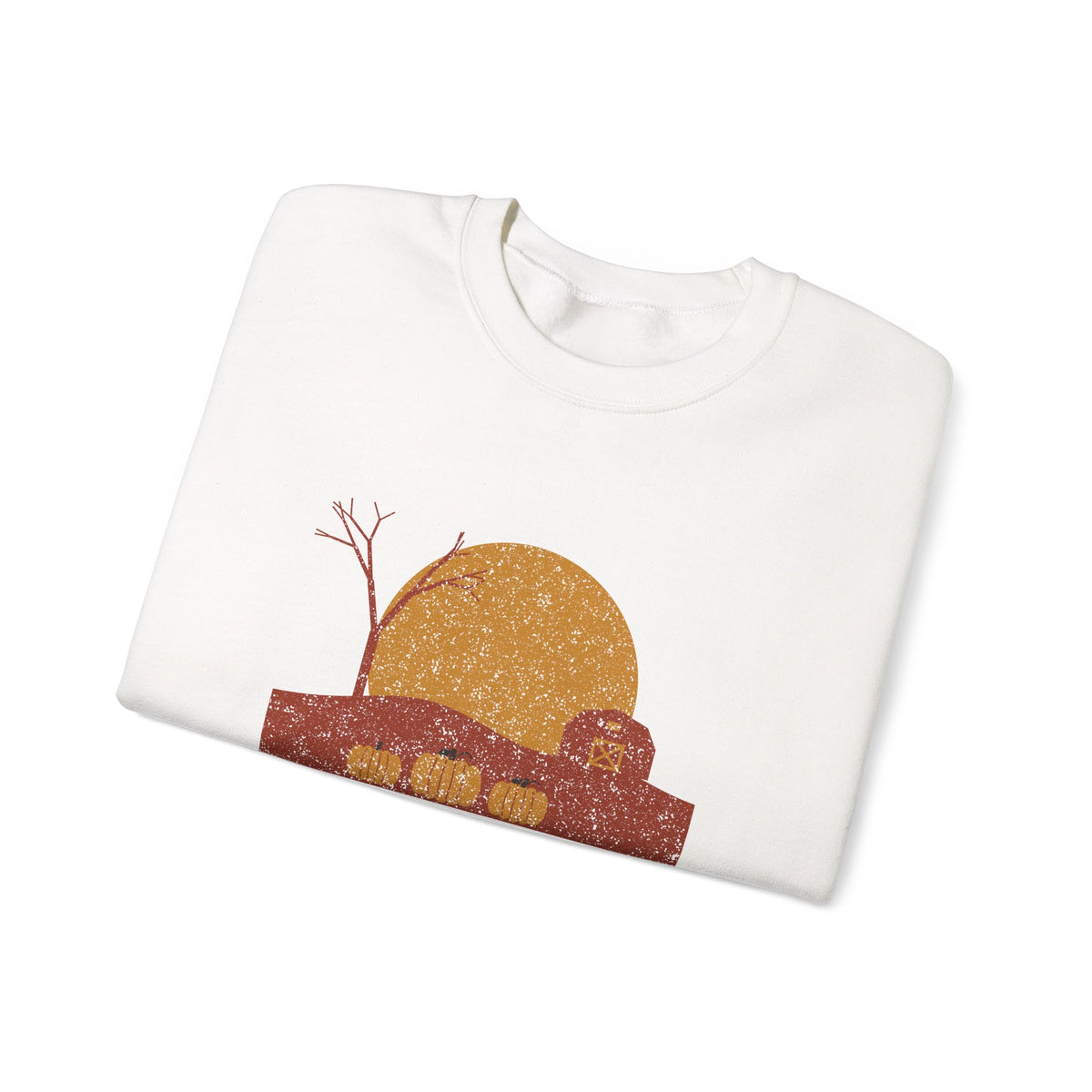 Harvest Moon Over Vermont Barn Crewneck Sweatshirt