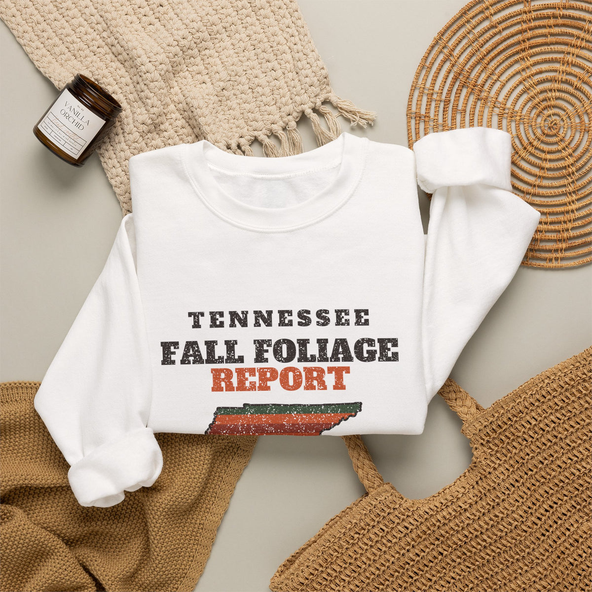 Tennessee Fall Foliage Report Map Crewneck Sweatshirt