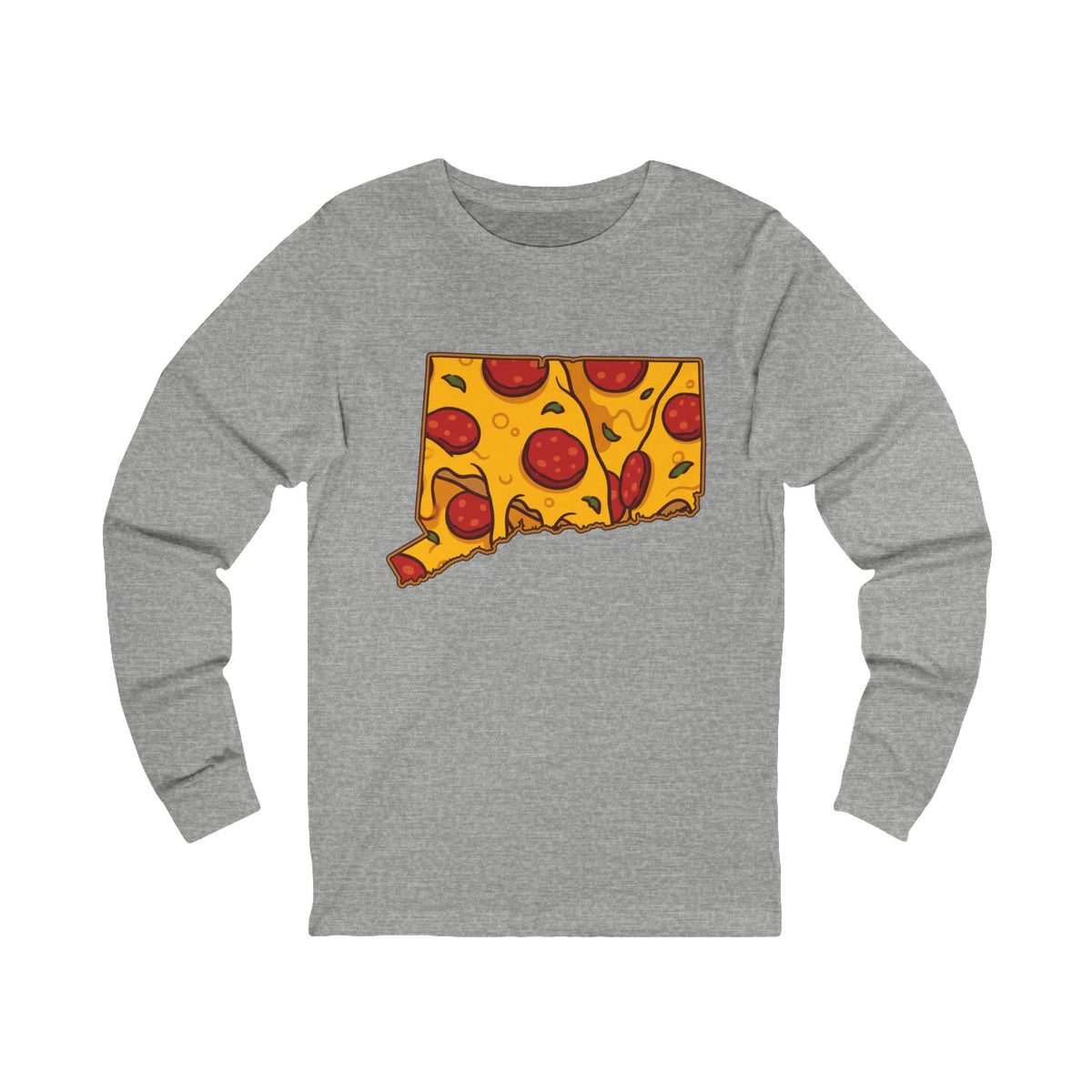 Connecticut Pizza Map Long Sleeve Tee