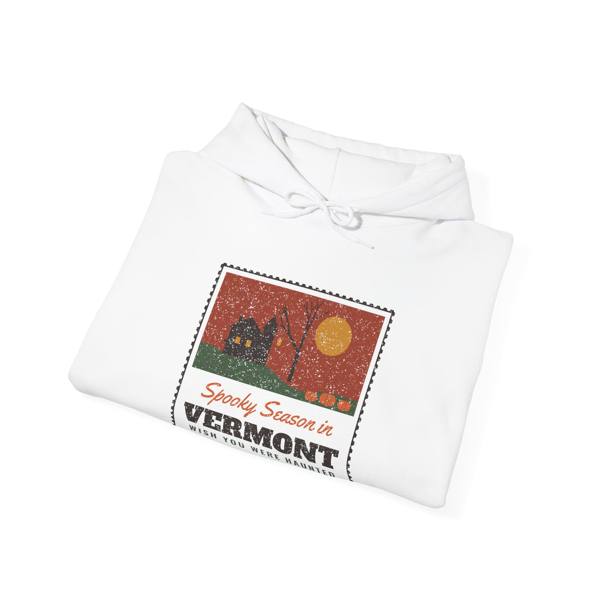 Spooky Season in Vermont Haunted Postcard Hoodie
