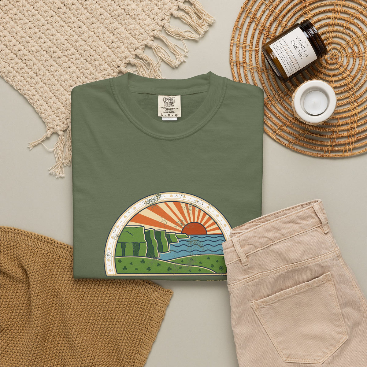 Just a Girl Who Loves Ireland Sea Cliffs Sunburst T-Shirt