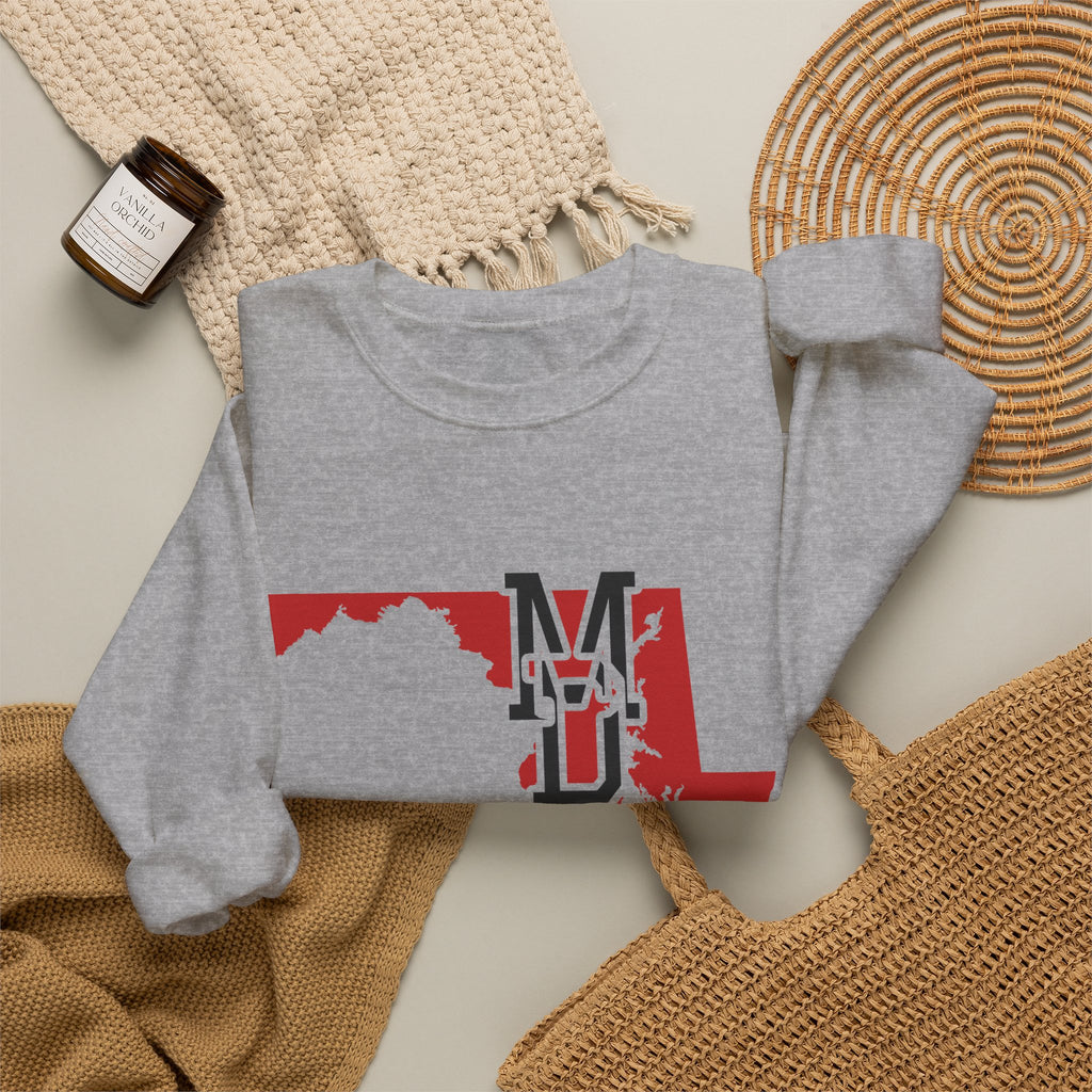 Maryland Varsity Monogram Map Crewneck Sweatshirt