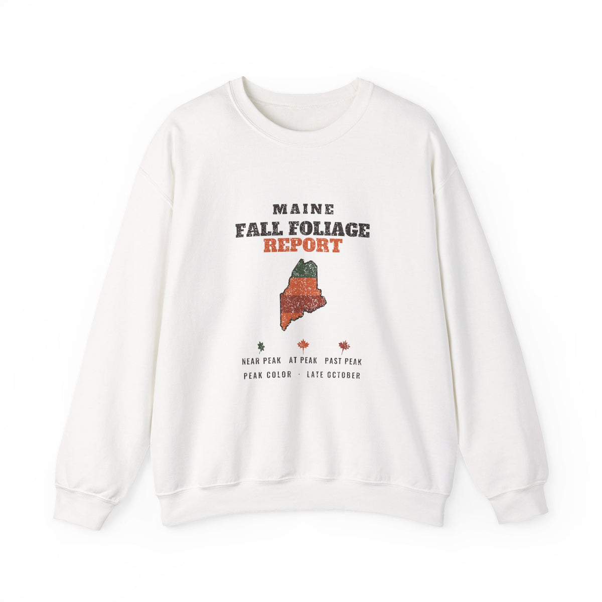 Maine Fall Foliage Report Map Crewneck Sweatshirt