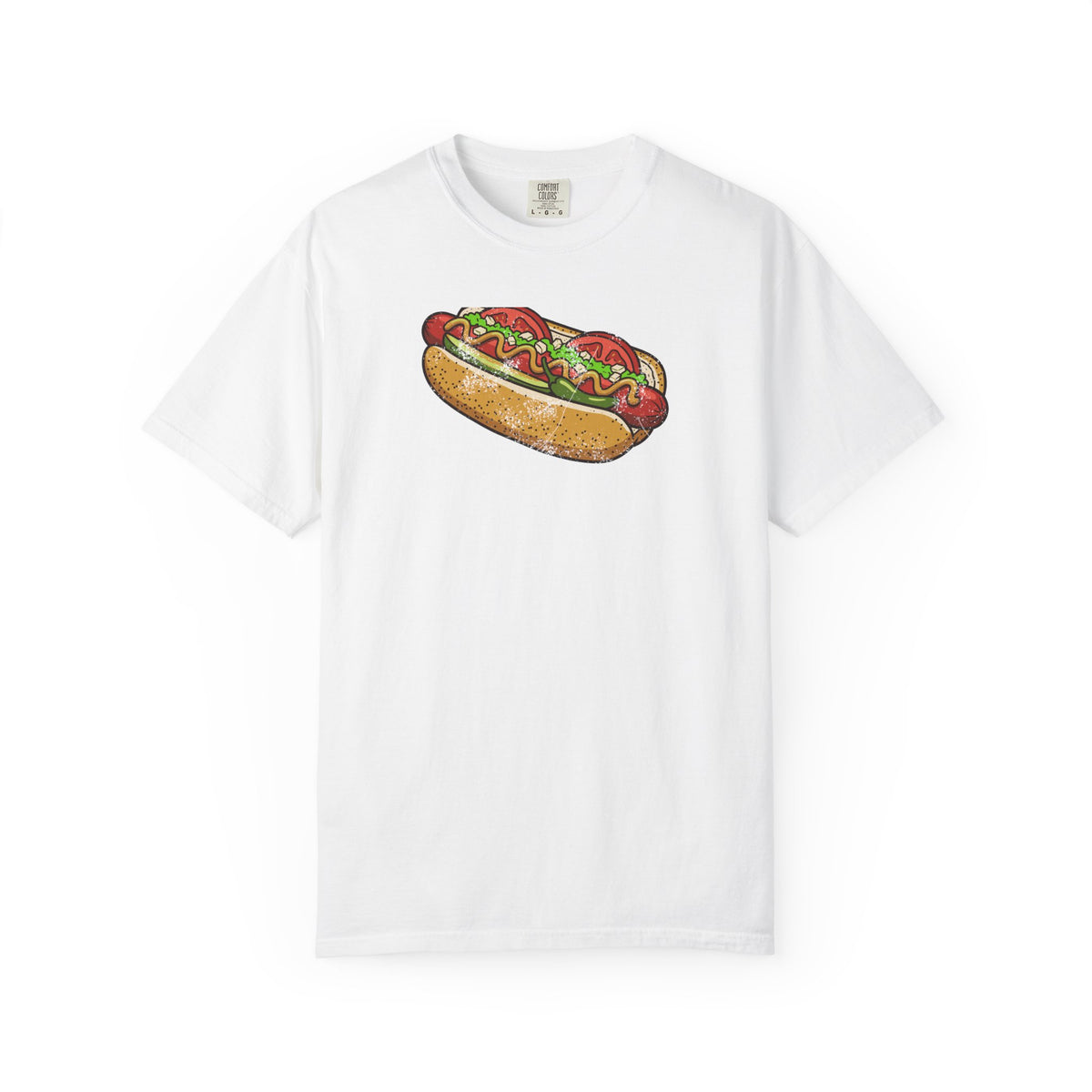 Chicago Style Hot Dog Retro Food Illustration T-Shirt
