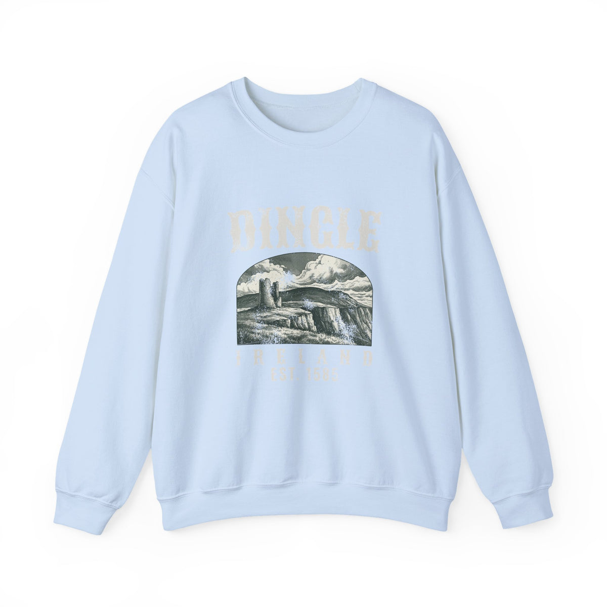 Dingle Ireland Est 1585 Vintage Mountain Landscape Crewneck Sweatshirt