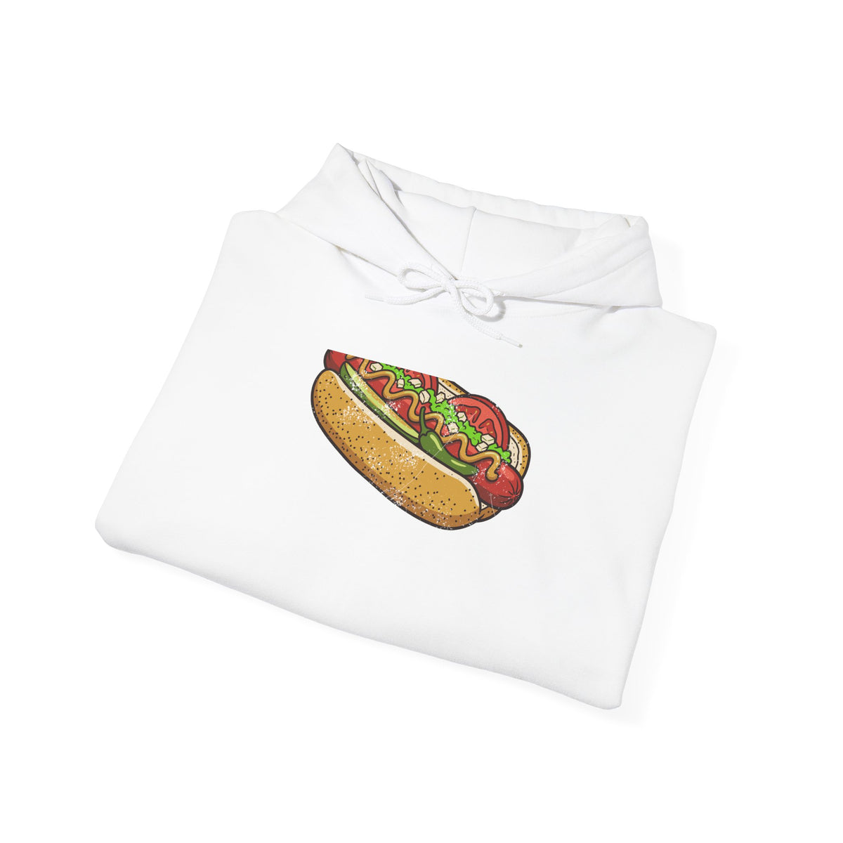 Chicago Style Hot Dog Retro Food Illustration Hoodie