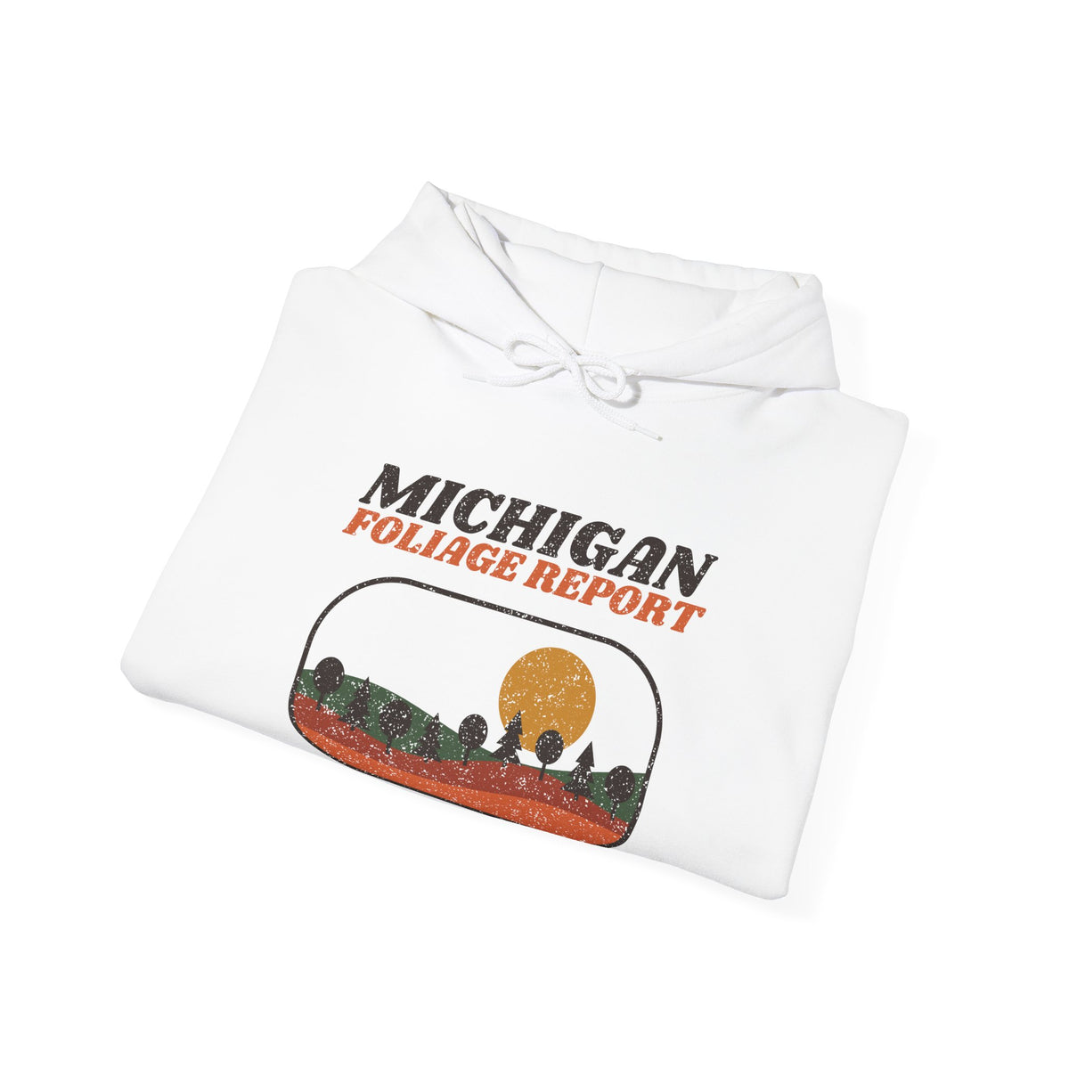 Michigan Foliage Report Retro Landscape Hoodie