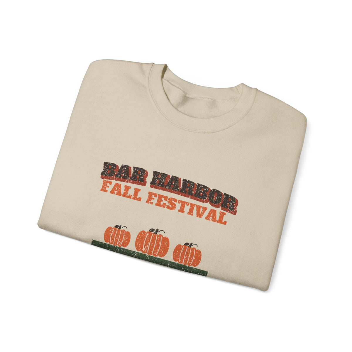 Bar Harbor Maine Fall Festival Hay Wagon Crewneck Sweatshirt