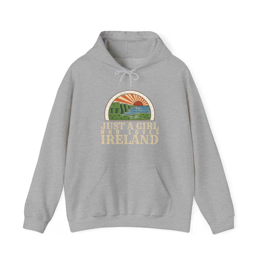 Just a Girl Who Loves Ireland Sea Cliffs Sunburst Hoodie