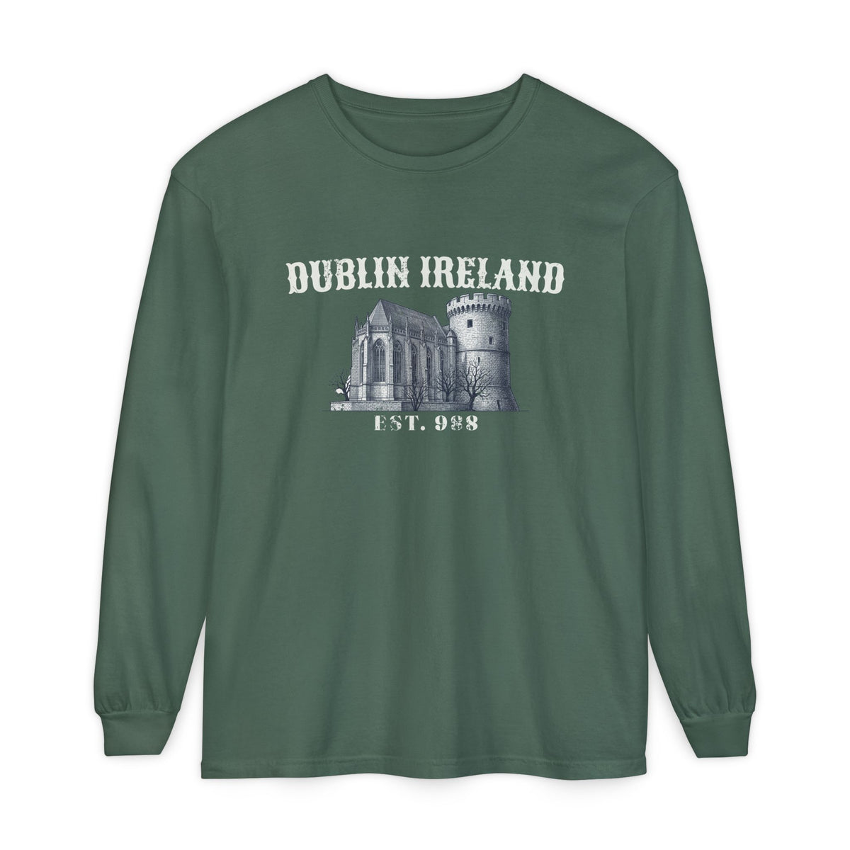 Dublin Ireland Castle Pen and Ink Sketch Long Sleeve Tee