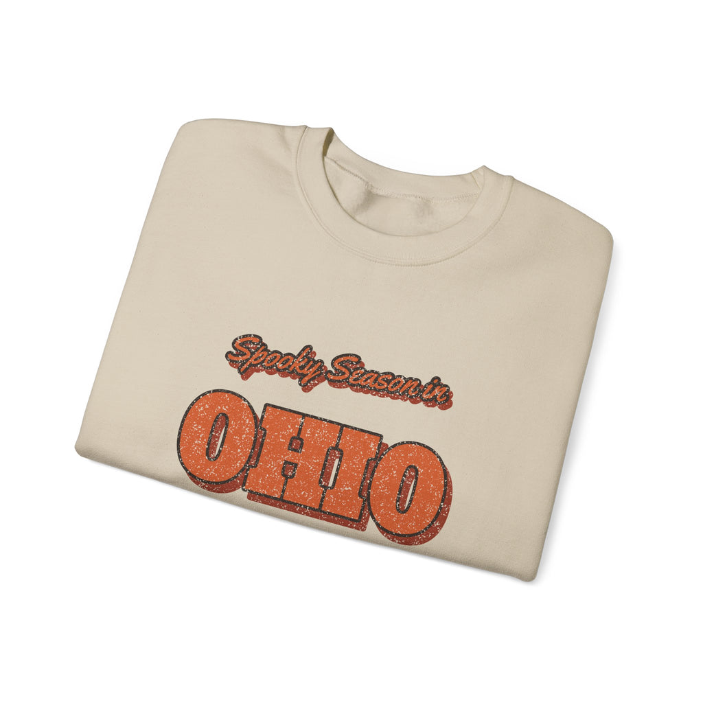 Spooky Season in Ohio Vintage Postcard Crewneck Sweatshirt