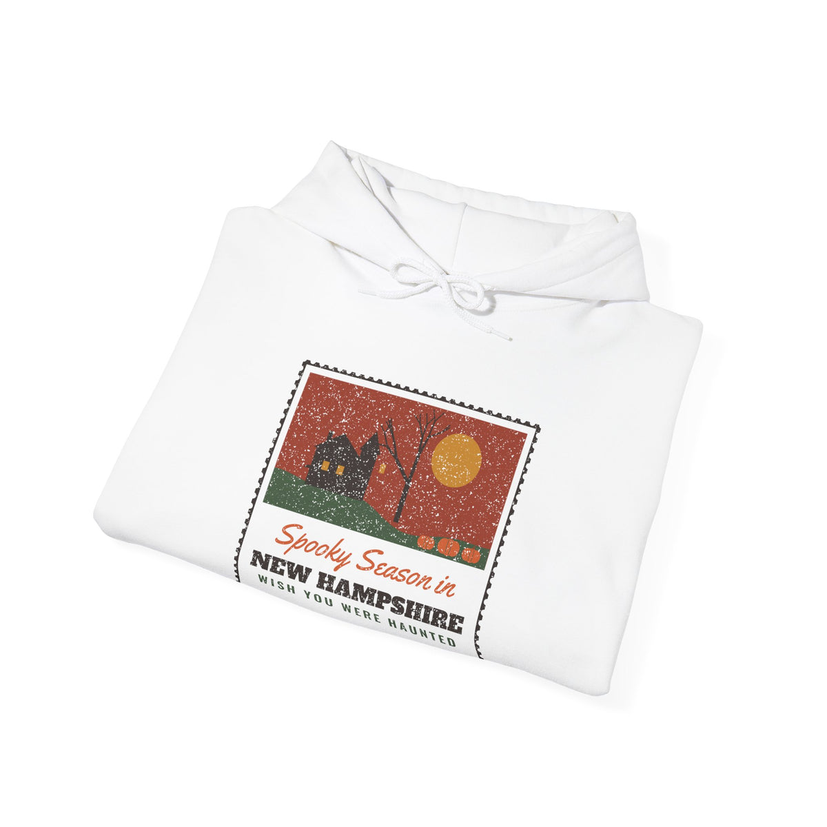 Spooky Season in New Hampshire Haunted Postcard Hoodie
