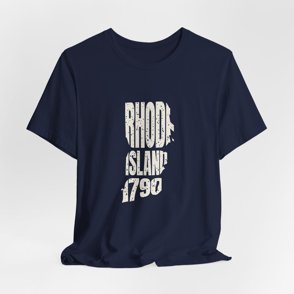 Rhode Island Vintage Letters Map T-Shirt