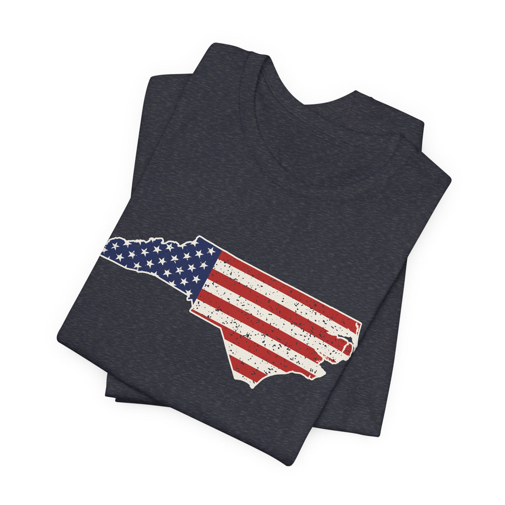 North Carolina American Flag Map T-Shirt