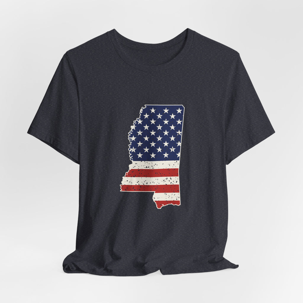 Mississippi American Flag Map T-Shirt