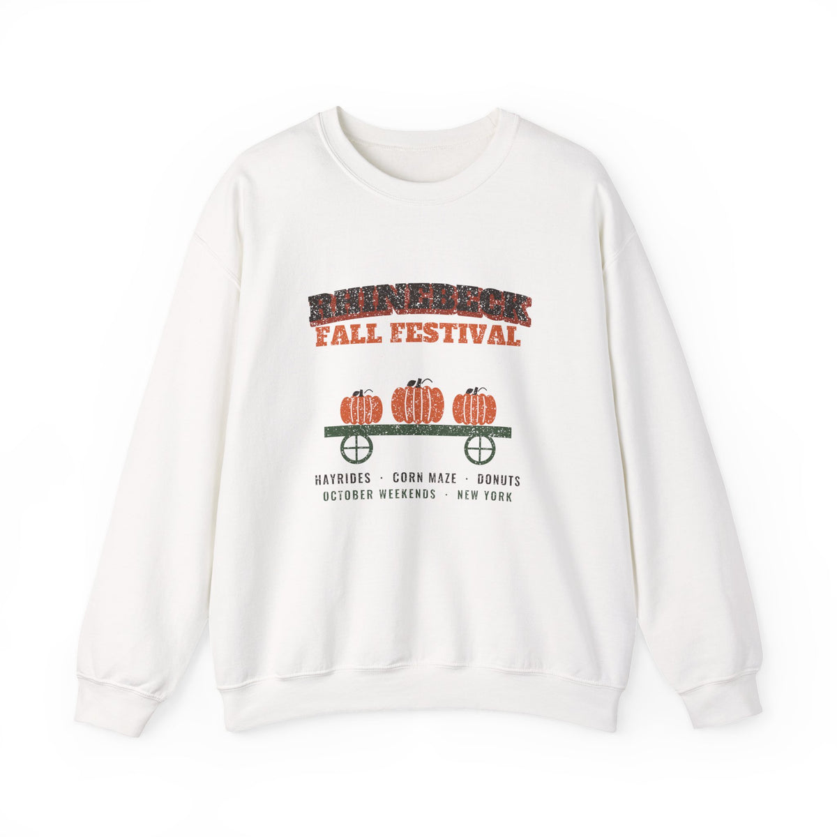 Rhinebeck New York Fall Festival Hay Wagon Crewneck Sweatshirt
