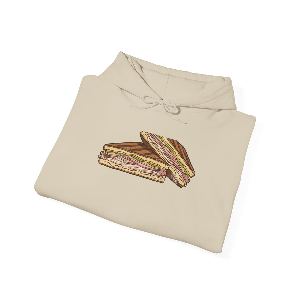 Tampa Cuban Sandwich Retro Food Illustration Hoodie