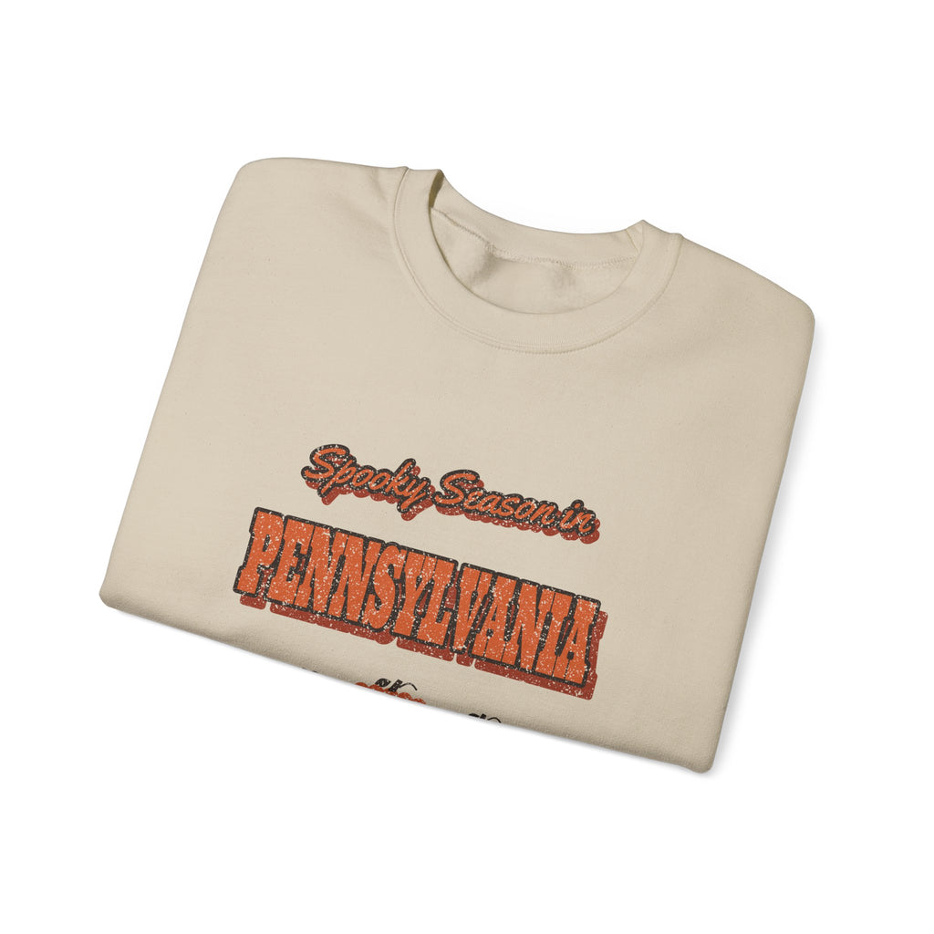 Spooky Season in Pennsylvania Vintage Postcard Crewneck Sweatshirt