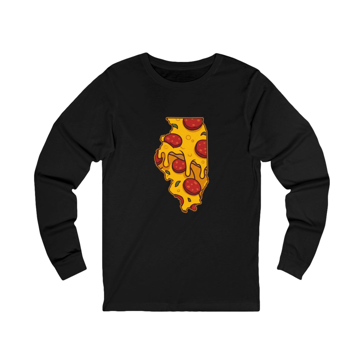 Illinois Pizza Map Long Sleeve Tee