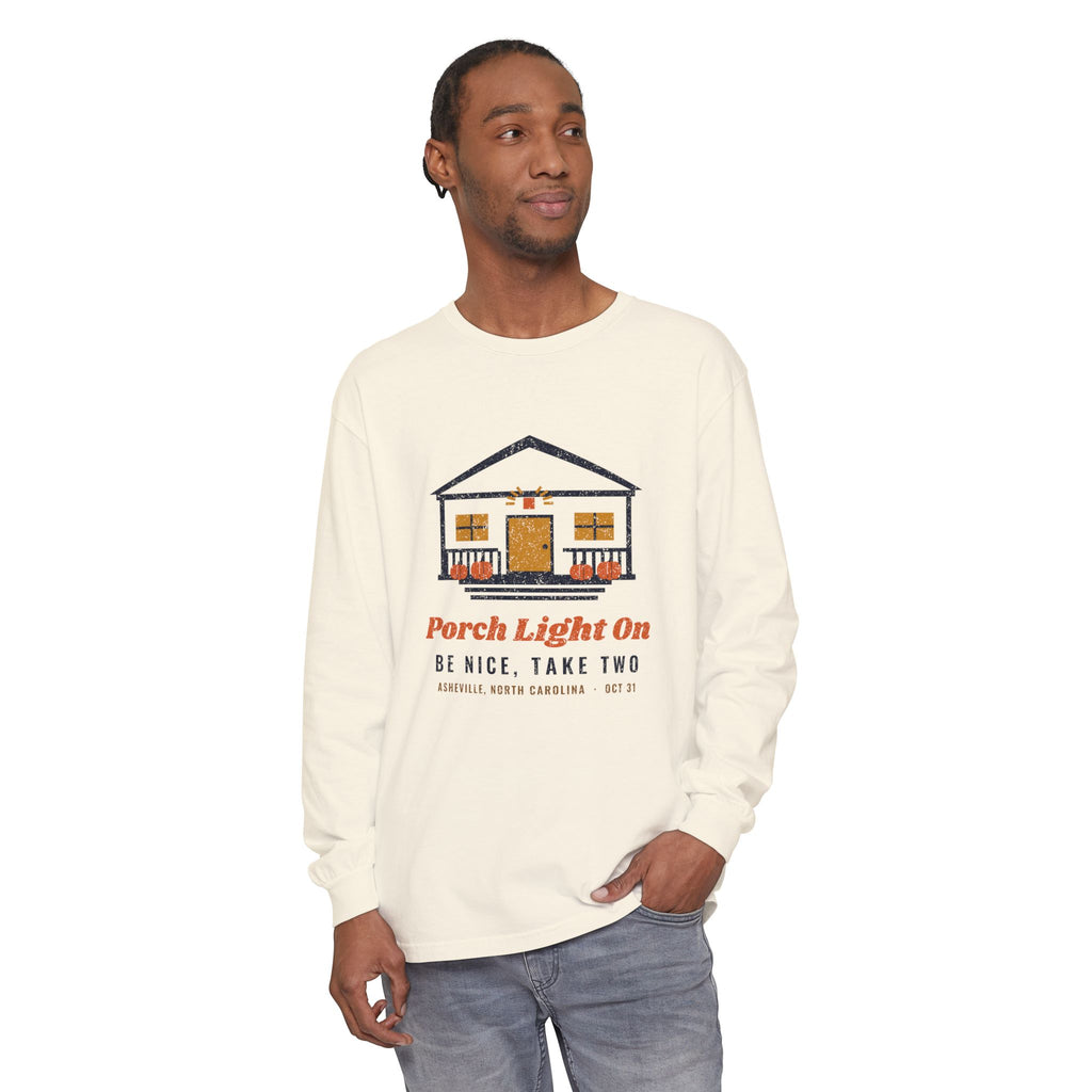 Porch Light On Asheville North Carolina Trick or Treat Long Sleeve Tee