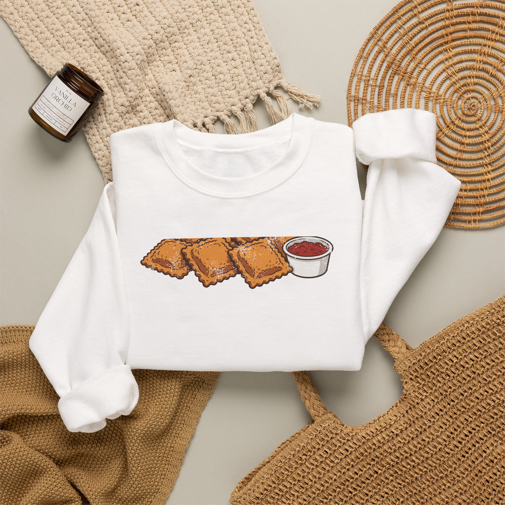 St Louis Toasted Ravioli Retro Food Illustration Crewneck Sweatshirt