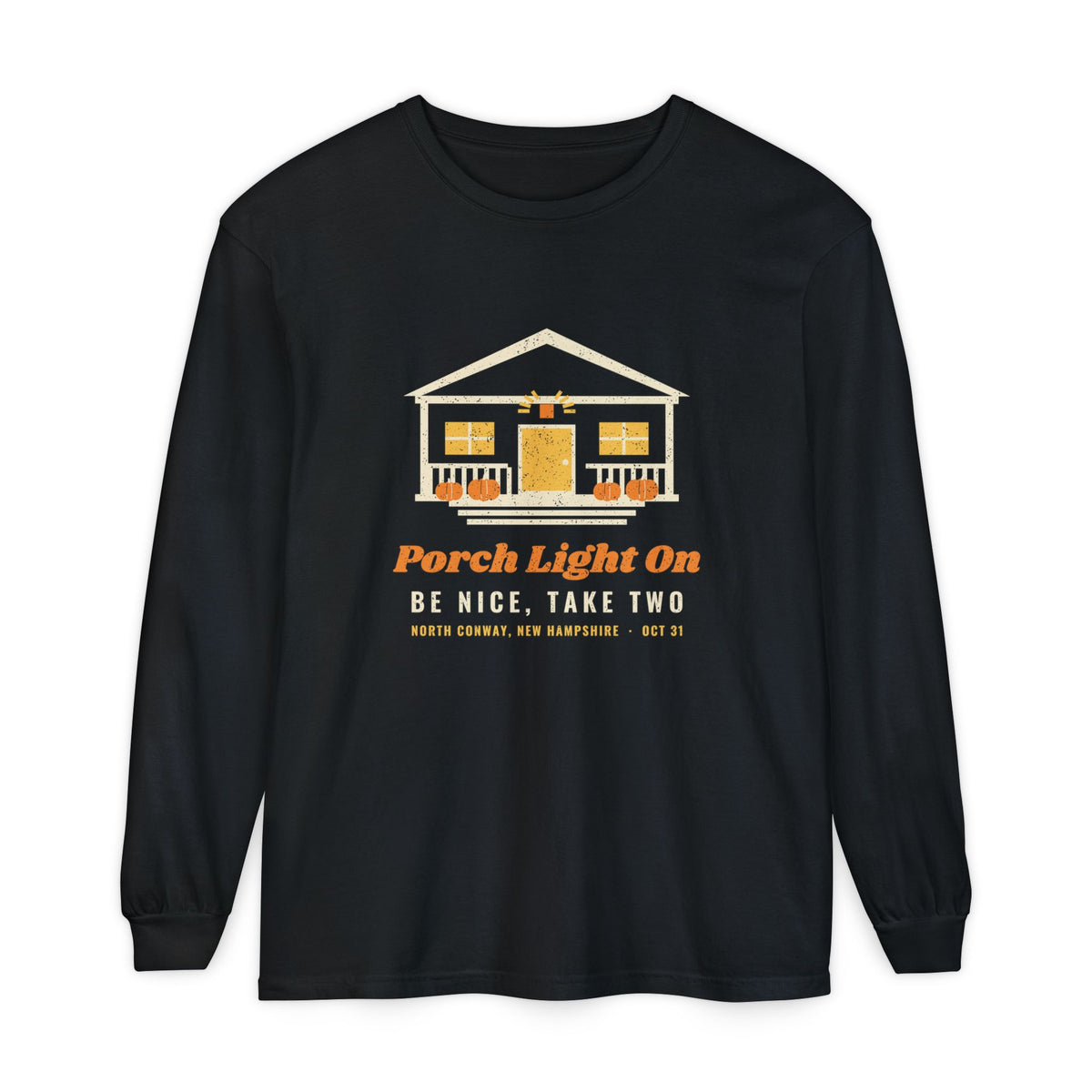 Porch Light On North Conway New Hampshire Trick or Treat Long Sleeve Tee
