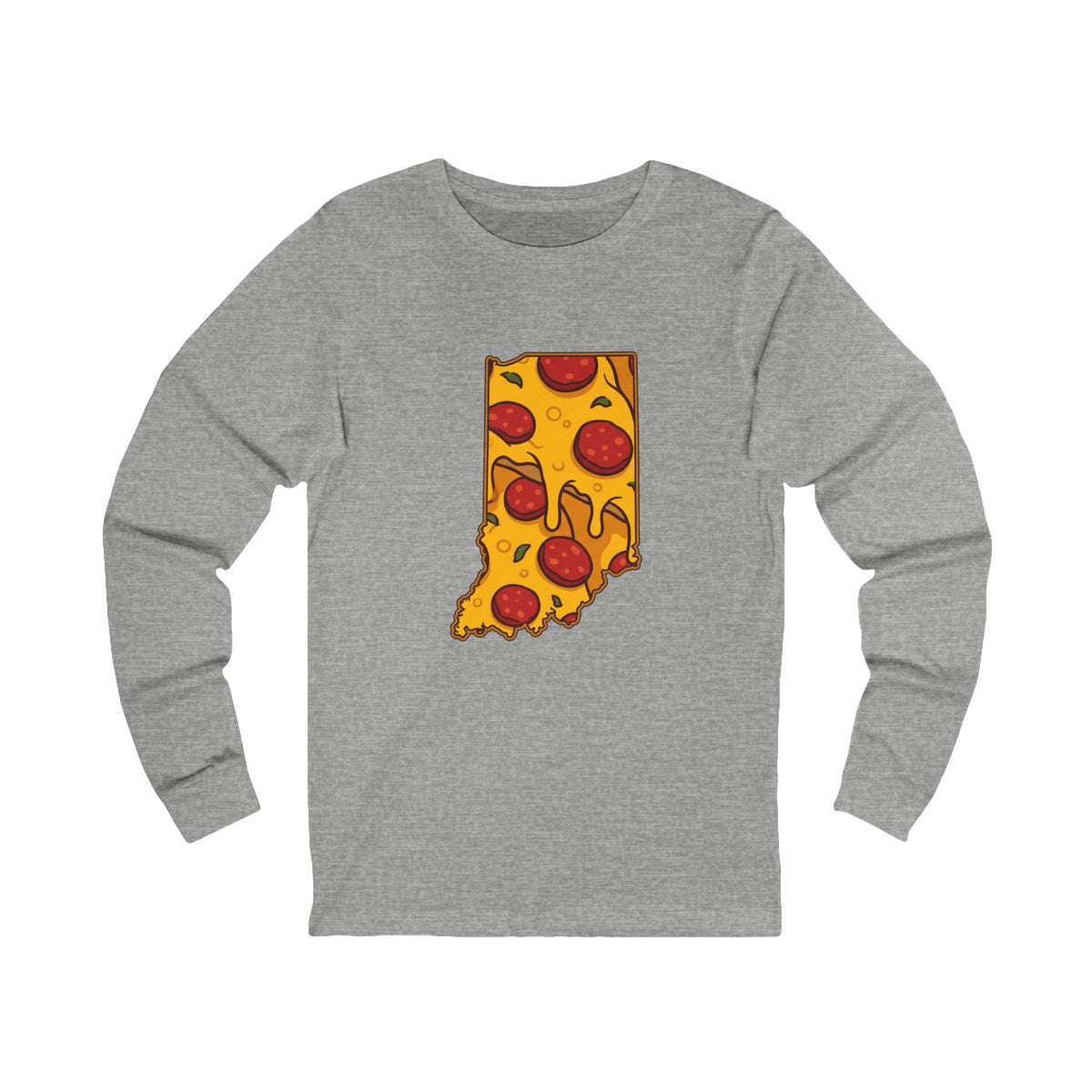 Indiana Pizza Map Long Sleeve Tee