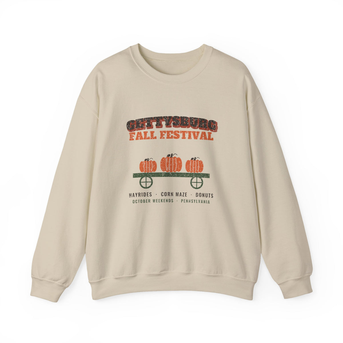 Gettysburg Pennsylvania Fall Festival Hay Wagon Crewneck Sweatshirt