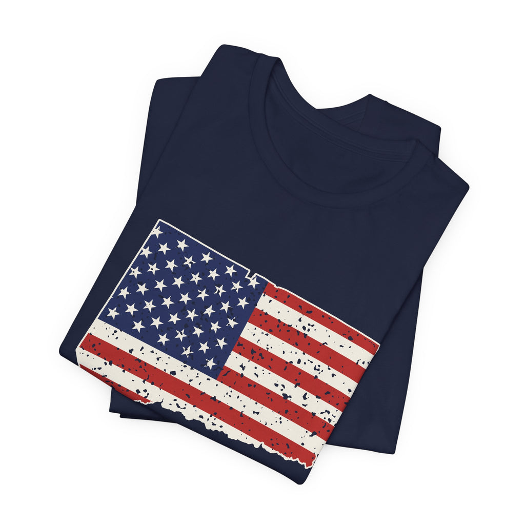 Connecticut American Flag Map T-Shirt
