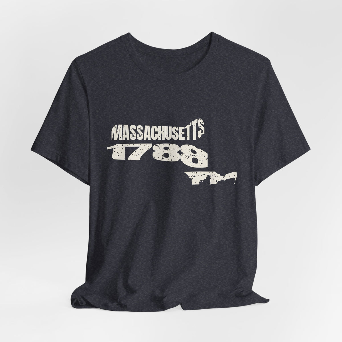 Massachusetts Vintage Letters Map T-Shirt